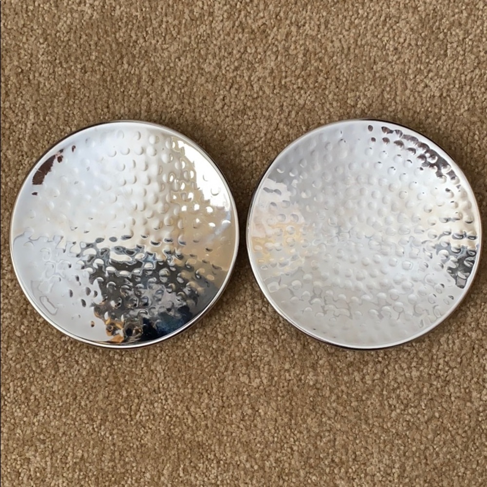 Beautiful silver hammered candle holders
